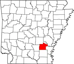 Karte von Lincoln County innerhalb von Arkansas
