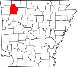 Karte von Madison County innerhalb von Arkansas