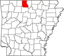 Karte von Marion County innerhalb von Arkansas