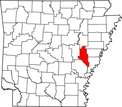 Karte von Monroe County innerhalb von Arkansas