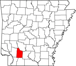 Karte von Nevada County innerhalb von Arkansas