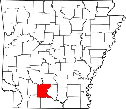 Karte von Ouachita County innerhalb von Arkansas