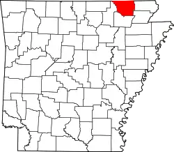 Karte von Randolph County innerhalb von Arkansas
