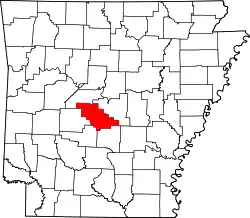 Karte von Saline County innerhalb von Arkansas