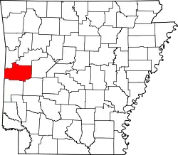 Karte von Scott County innerhalb von Arkansas