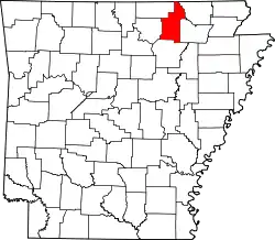 Karte von Sharp County innerhalb von Arkansas