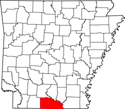 Karte von Union County innerhalb von Arkansas