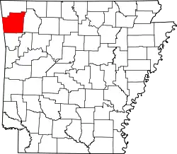 Karte von Washington County innerhalb von Arkansas