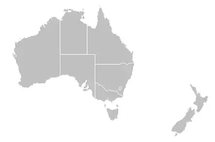 Karte mit den Vereinen der A-League 2009/2010