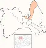 Karte von Nordmazedonien, Position von Opština Butel hervorgehoben