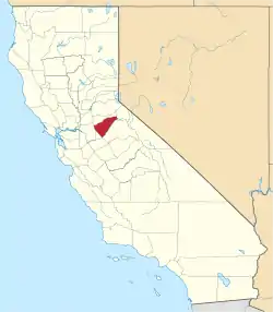 Karte von Calaveras County innerhalb von Kalifornien