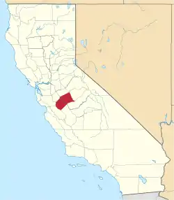 Karte von Merced County innerhalb von Kalifornien