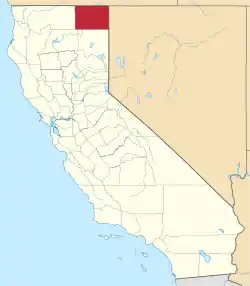 Karte von Modoc County innerhalb von Kalifornien