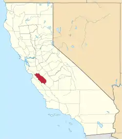 Karte von San Benito County innerhalb von Kalifornien