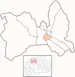 Karte von Nordmazedonien, Position von Opština Centar hervorgehoben