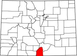 Karte von Costilla County innerhalb von Colorado
