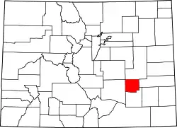 Karte von Crowley County innerhalb von Colorado