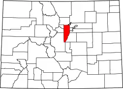 Karte von Jefferson County innerhalb von Colorado