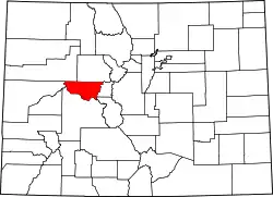 Karte von Pitkin County innerhalb von Colorado