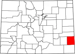 Karte von Prowers County innerhalb von Colorado