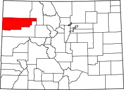 Karte von Rio Blanco County innerhalb von Colorado