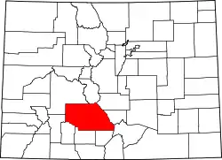 Karte von Saguache County innerhalb von Colorado