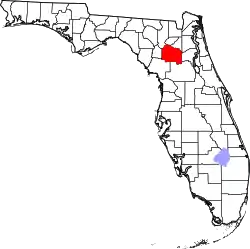 Karte von Alachua County innerhalb von Florida