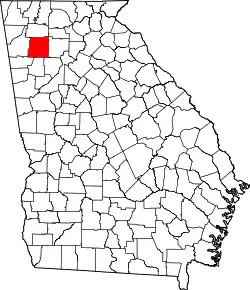 Karte von Bartow County innerhalb von Georgia
