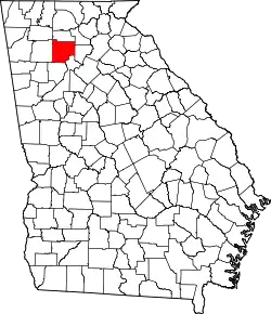 Karte von Cherokee County innerhalb von Georgia