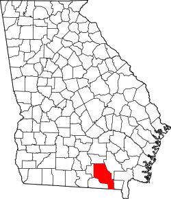 Karte von Clinch County innerhalb von Georgia