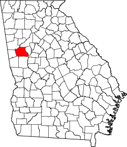 Karte von Coweta County innerhalb von Georgia