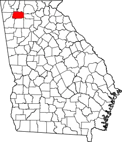 Karte von Gordon County innerhalb von Georgia