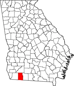 Karte von Grady County innerhalb von Georgia