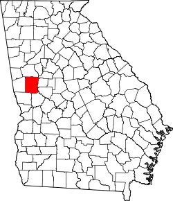 Karte von Meriwether County innerhalb von Georgia