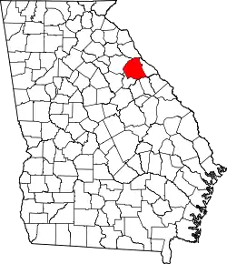 Karte von Wilkes County innerhalb von Georgia