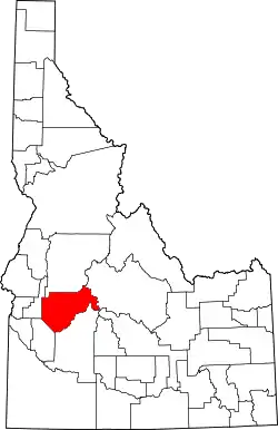 Karte von Boise County innerhalb von Idaho