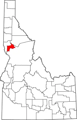 Karte von Lewis County innerhalb von Idaho