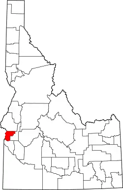 Karte von Payette County innerhalb von Idaho