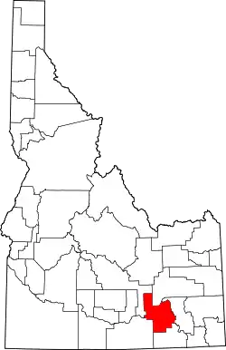 Karte von Power County innerhalb von Idaho