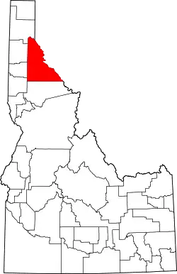 Karte von Shoshone County innerhalb von Idaho