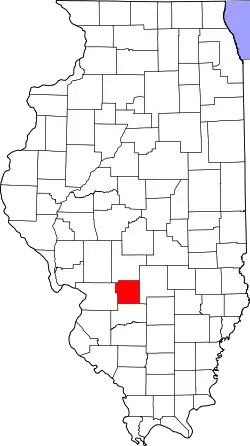 Karte von Bond County innerhalb von Illinois