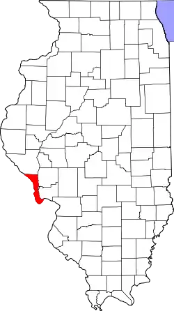 Karte von Calhoun County innerhalb von Illinois