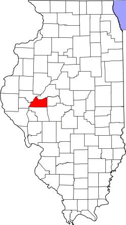 Karte von Cass County innerhalb von Illinois
