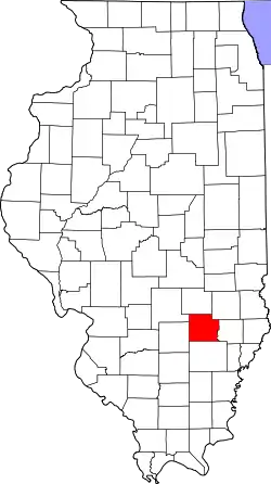 Karte von Clay County innerhalb von Illinois