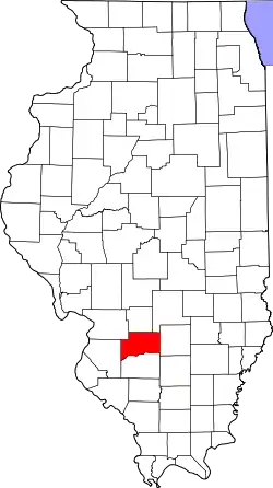 Karte von Clinton County innerhalb von Illinois