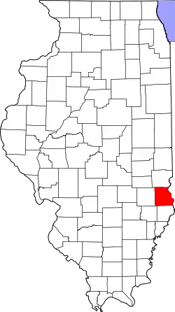 Karte von Crawford County innerhalb von Illinois