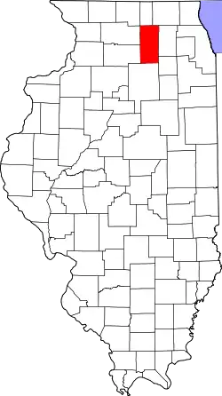Karte von DeKalb County innerhalb von Illinois