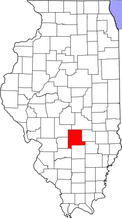 Karte von Fayette County innerhalb von Illinois