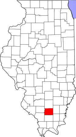 Karte von Franklin County innerhalb von Illinois