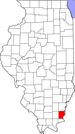 Karte von Gallatin County innerhalb von Illinois